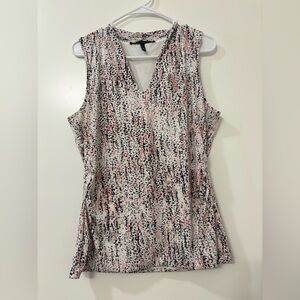 White House Black Market Brown and Tan Fitted Sleeveless Blouse